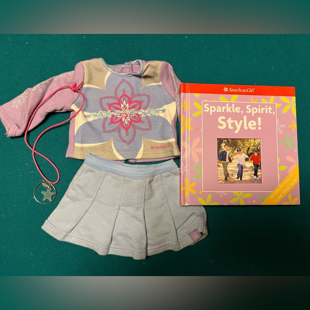 American Girl “I Like Your Style” Purple and Blue Outfit with Book/CD